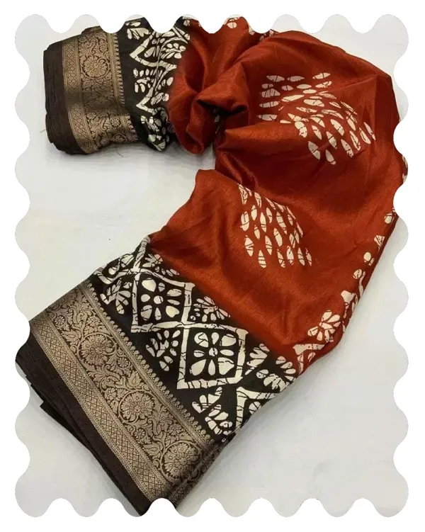 Light_Brown_And_Orange_Silk_Chiffon_Georgette_Saree_For_Women