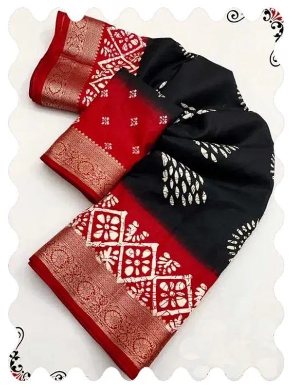 Black_Silk_Plain_Chiffon_Saree_For_Women
