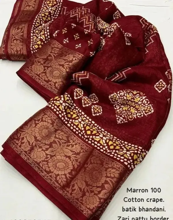 Maroon_Silk_Bandhani_Dola_Silk_Saree_For_Women
