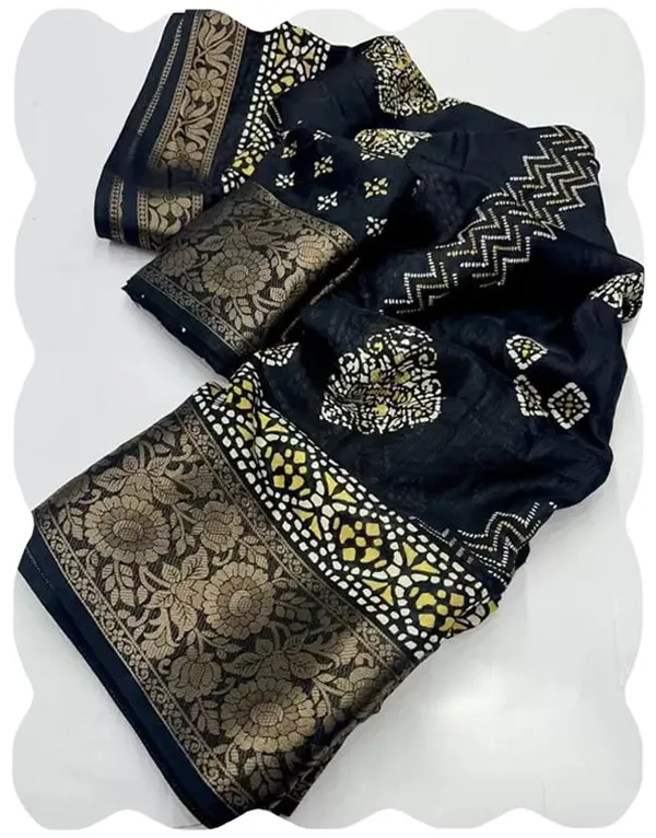 Black_Silk_Bandhani_Dola_Silk_Saree_For_Women