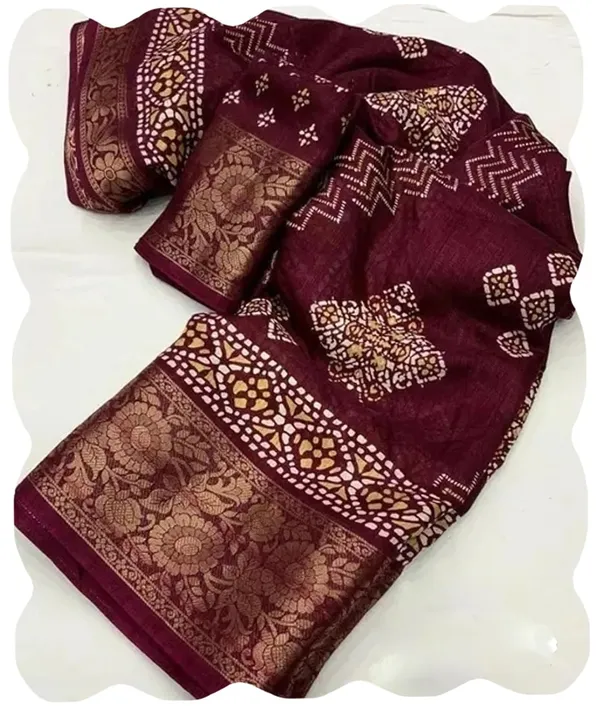 Wine_Silk_Bandhani_Dola_Silk_Saree_For_Women