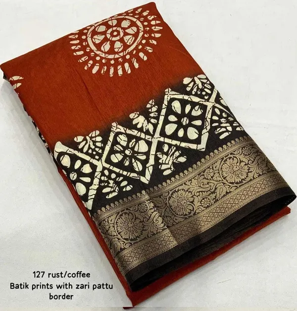 Brown_Polyester_Bandhani_Cotton_Silk_Saree_For_Women