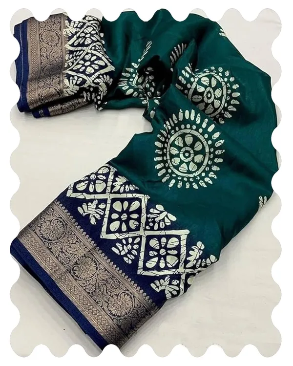 Teal_Silk_Bandhani_Dola_Silk_Saree_For_Women