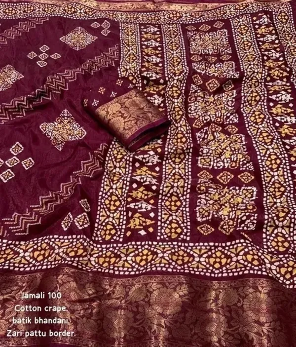 Wine_Silk_Bandhani_Dola_Silk_Saree_For_Women