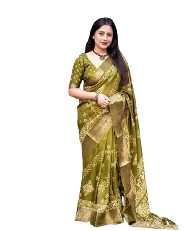 Mehendi_Silk_Bandhani_Dola_Silk_Saree_For_Women