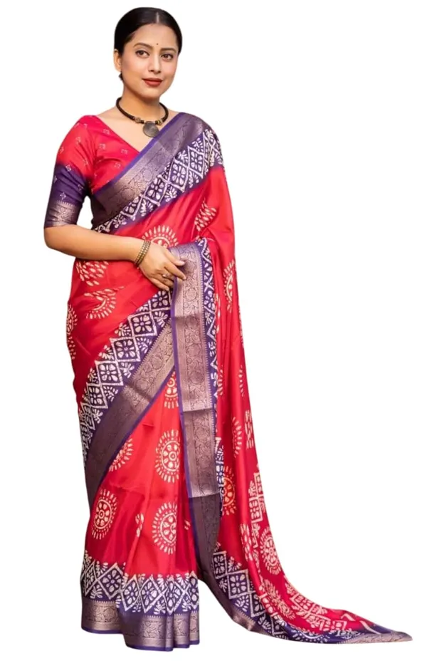 Pink_Polyester_Bandhani_Dola_Silk_Saree_For_Women