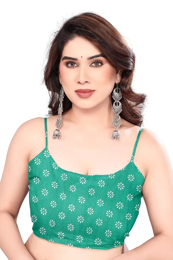 Dusty_Pink_And_Teal_Green_Cotton_Blend_Printed_Dola_Silk_Saree_For_Women