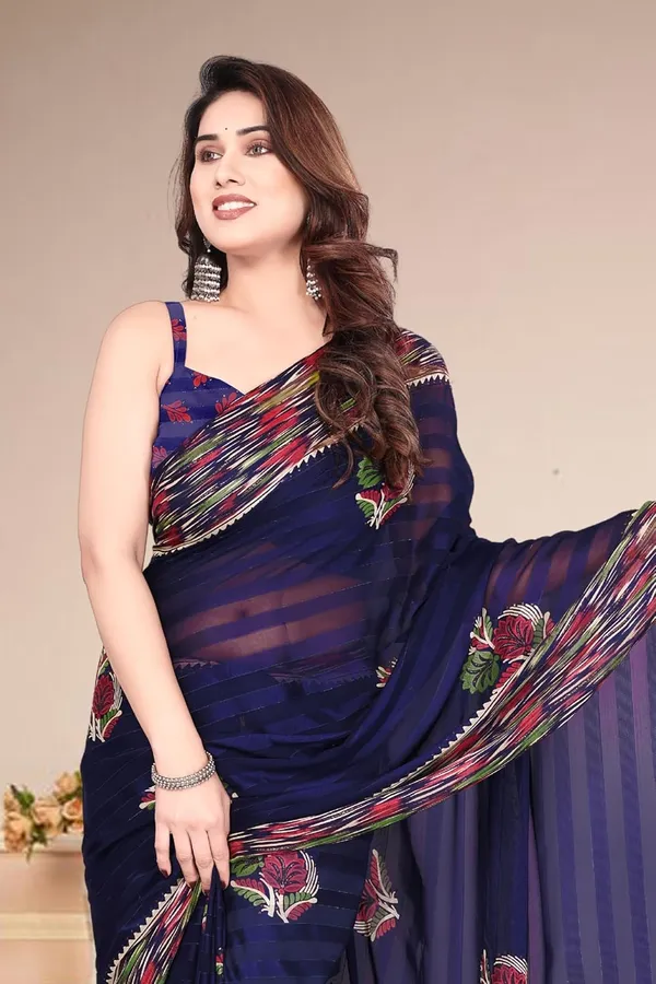 Navy_Blue_Polyester_Printed_Georgette_Saree_For_Women