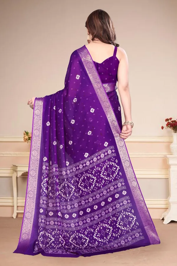 Violet_Silk_Bandhani_Marshmallow_Saree_For_Women