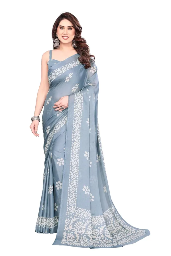 Grey_Polyester_Plain_Chiffon_Saree_For_Women