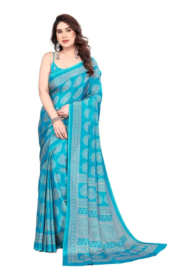 Sky_Blue_Polyester_Printed_Chiffon_Saree_For_Women