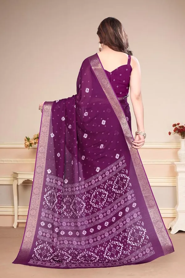 Wine_Silk_Bandhani_Marshmallow_Saree_For_Women