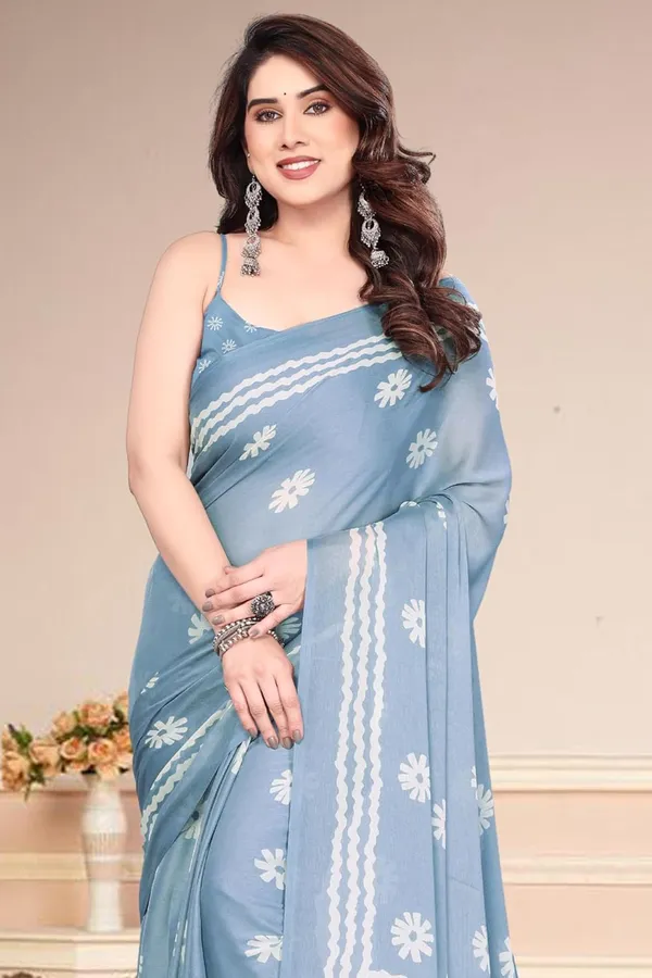 Grey_Polyester_Plain_Chiffon_Saree_For_Women