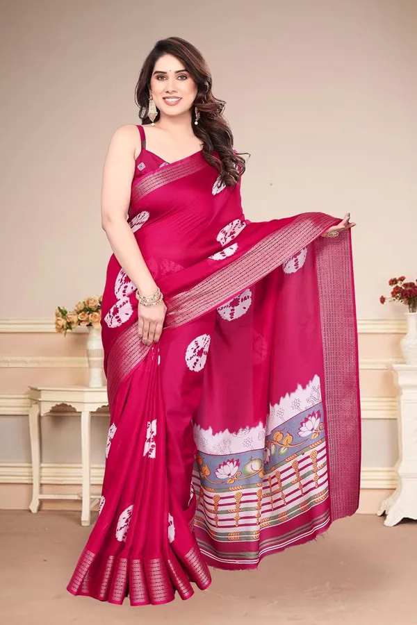 Pink_Silk_Bandhani_Marshmallow_Saree_For_Women