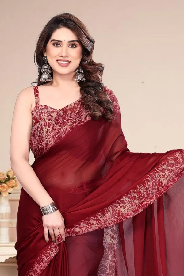 Maroon_Polyester_Plain_Chiffon_Saree_For_Women