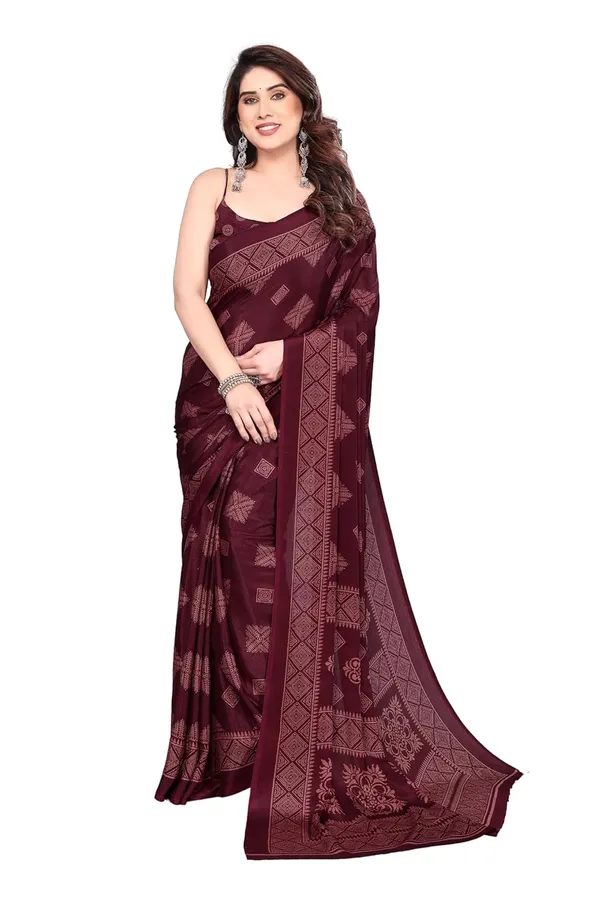 Maroon_Polyester_Printed_Chiffon_Saree_For_Women