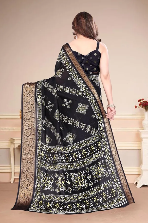 Black_Cotton_Blend_Dola_Silk_Saree_For_Women