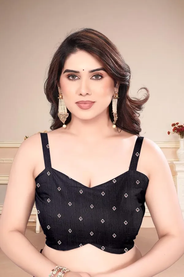 Black_Silk_Bandhani_Marshmallow_Saree_For_Women