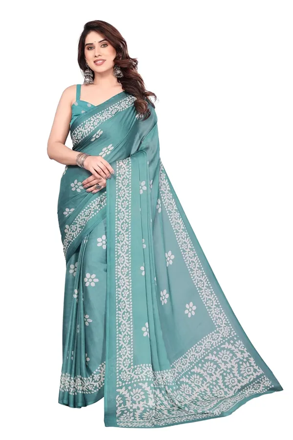 Sea_Green_Polyester_Plain_Chiffon_Saree_For_Women