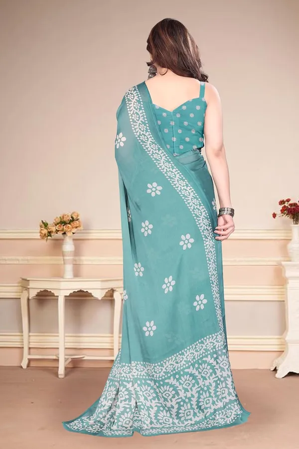 Sea_Green_Polyester_Plain_Chiffon_Saree_For_Women