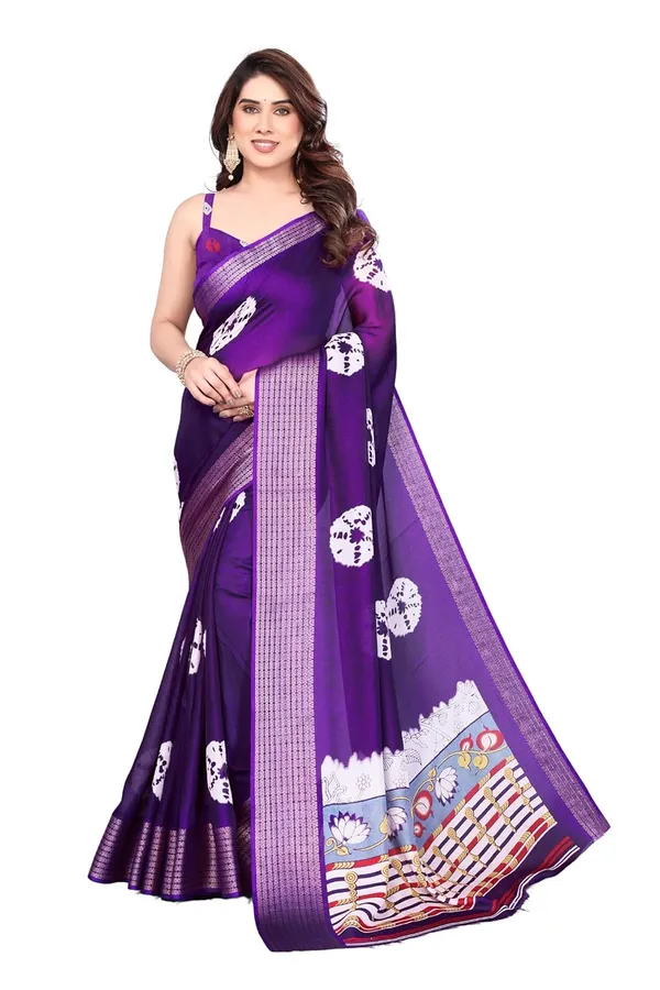 Violet_Silk_Bandhani_Marshmallow_Saree_For_Women