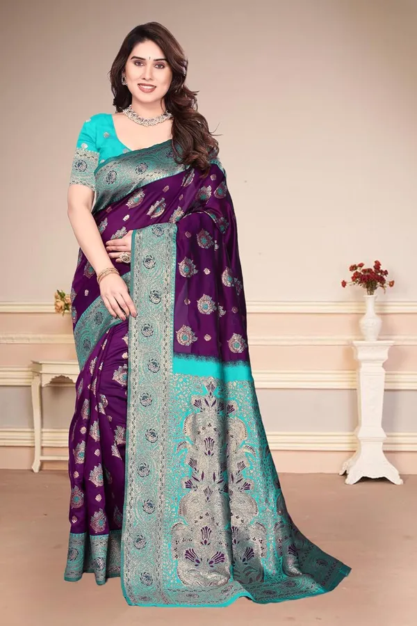 Purple_Silk_Banarasi_Silk_Saree_For_Women