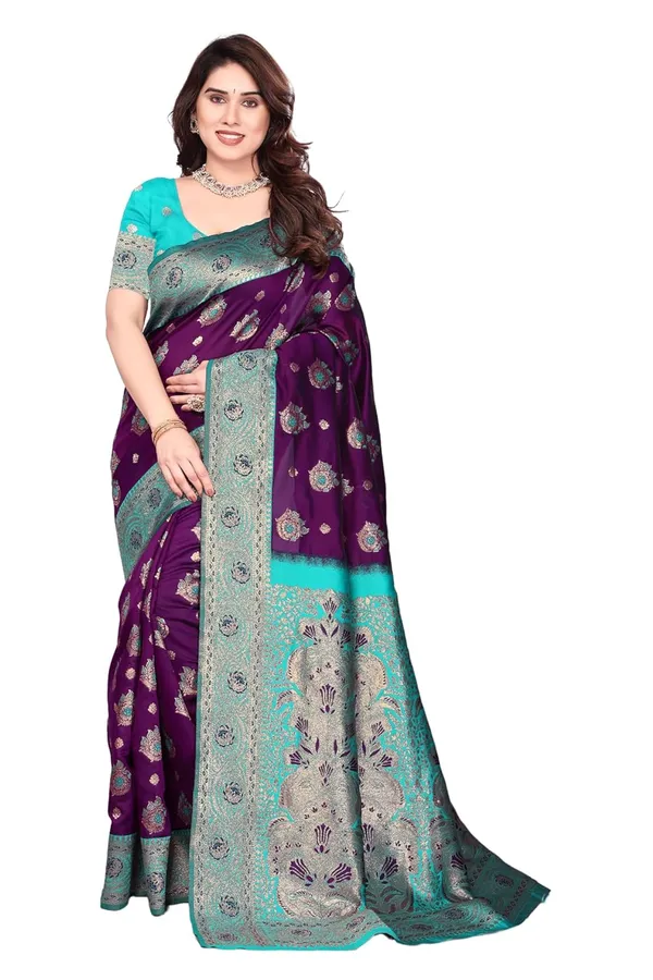 Purple_Silk_Banarasi_Silk_Saree_For_Women