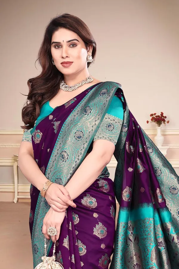 Purple_Silk_Banarasi_Silk_Saree_For_Women