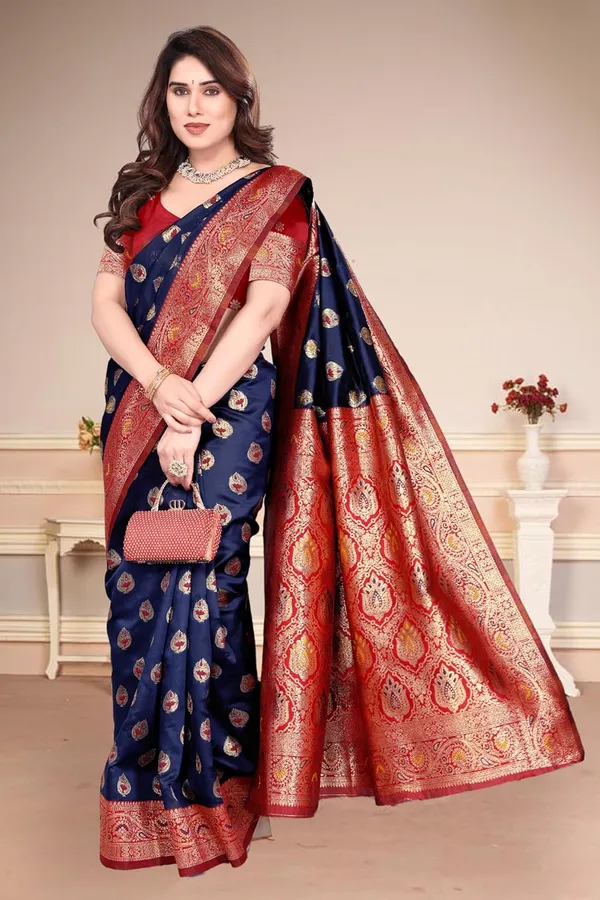 Navy_Blue_Silk_Bandhani_Dola_Silk_Saree_For_Women