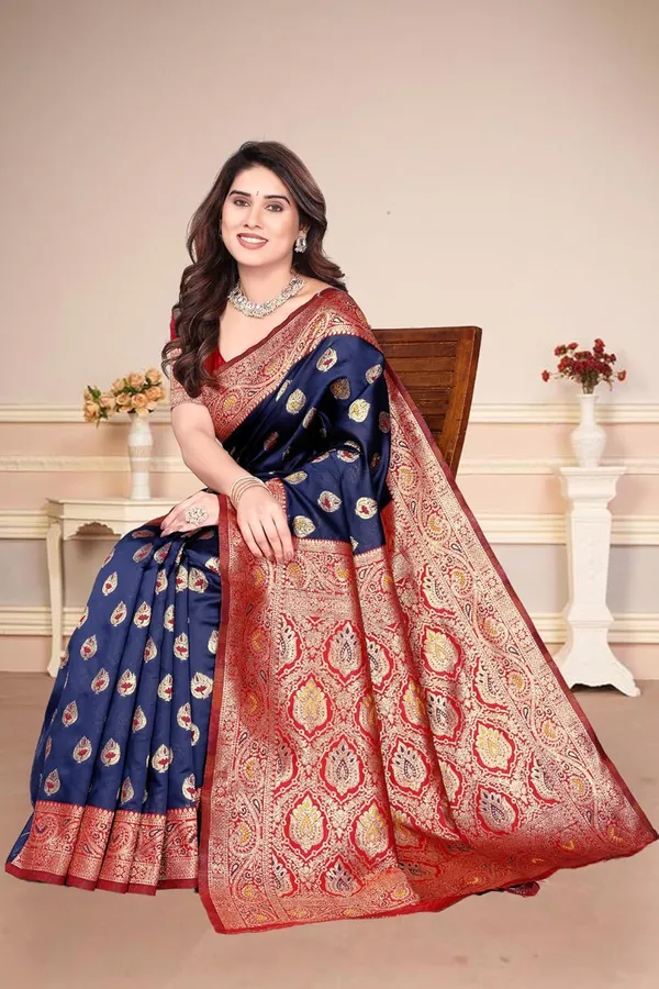 Navy_Blue_Silk_Bandhani_Dola_Silk_Saree_For_Women