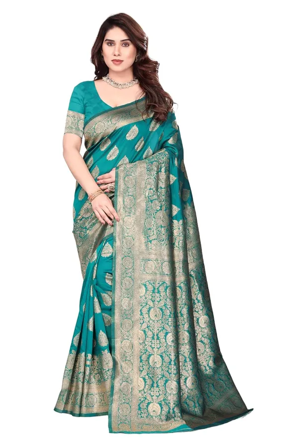 Sea_Green_Silk_Banarasi_Silk_Saree_For_Women