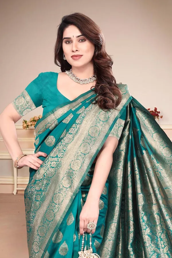 Sea_Green_Silk_Banarasi_Silk_Saree_For_Women