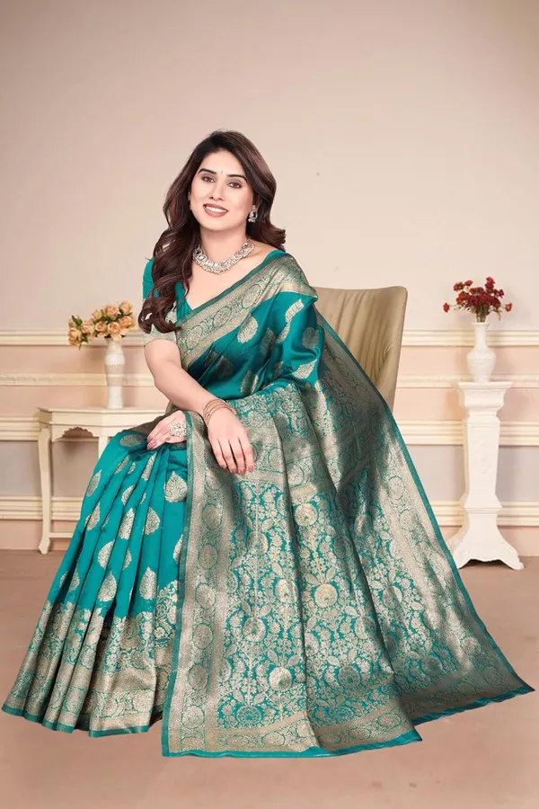 Sea_Green_Silk_Banarasi_Silk_Saree_For_Women