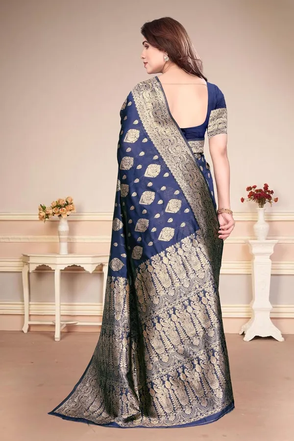 Dark_Blue_Silk_Banarasi_Silk_Saree_For_Women