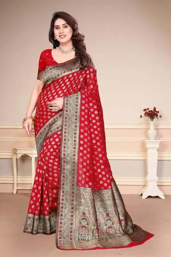Red_Silk_Banarasi_Silk_Saree_For_Women