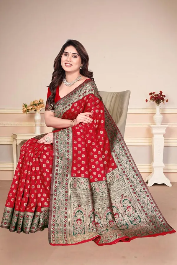 Red_Silk_Banarasi_Silk_Saree_For_Women