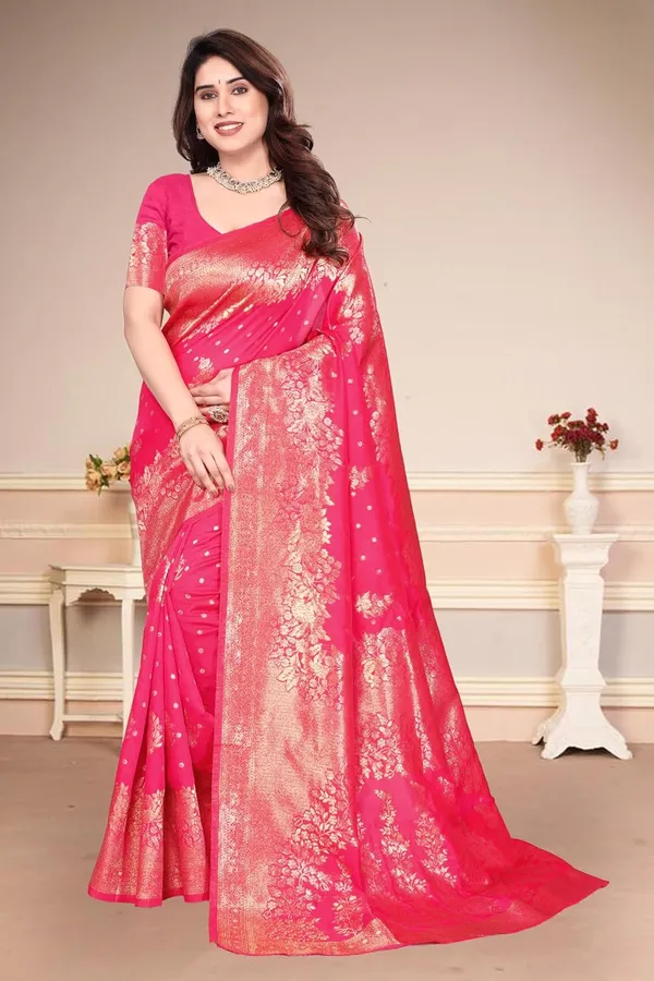 Pink_Silk_Banarasi_Silk_Saree_For_Women