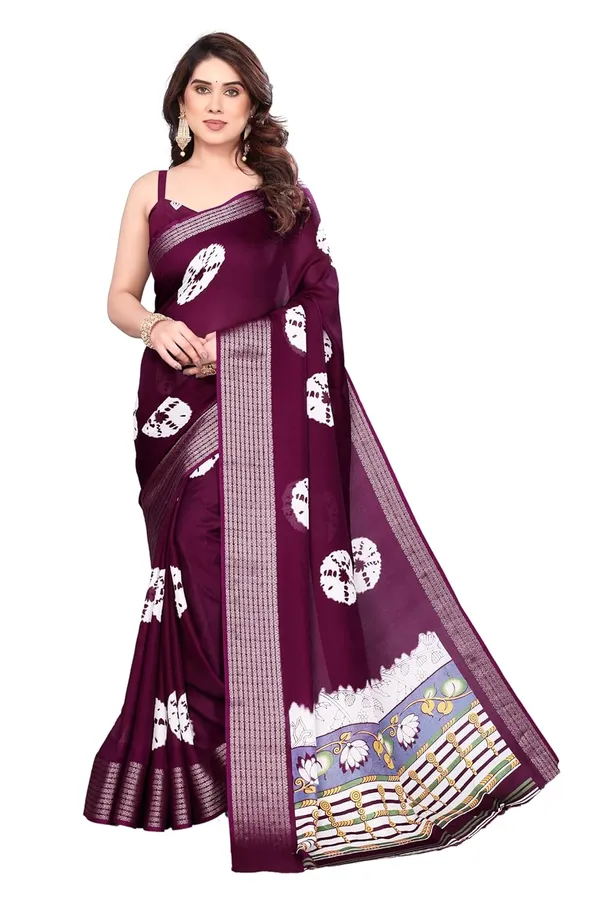Wine_Silk_Printed_Chiffon_Saree_For_Women