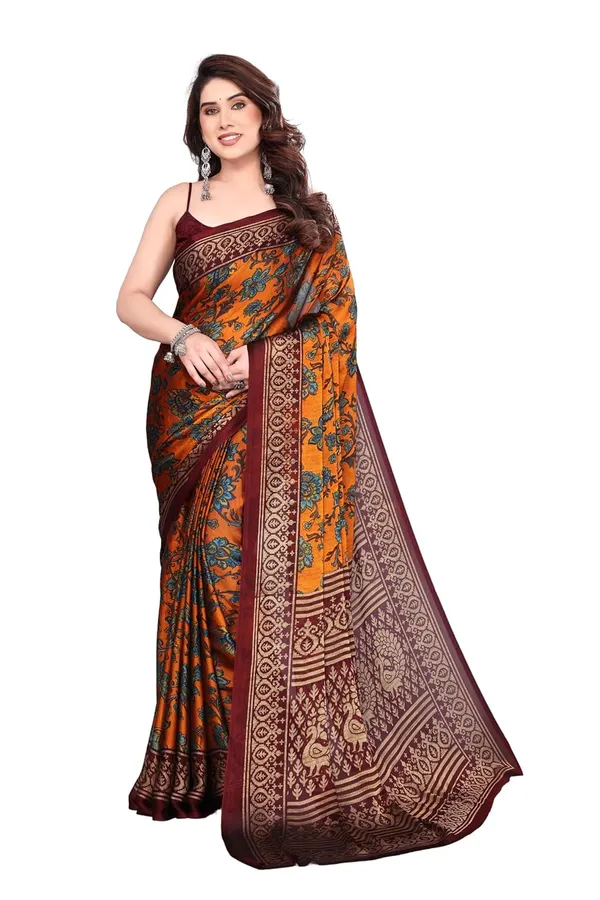 Orange_Polyester_Chiffon_Georgette_Saree_For_Women