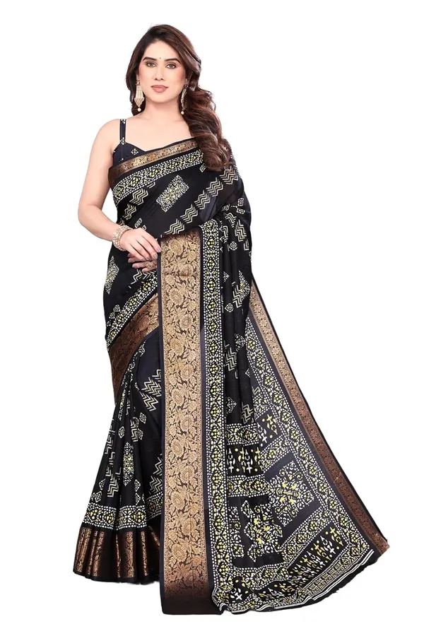 Black_Silk_Printed_Georgette_Saree_For_Women