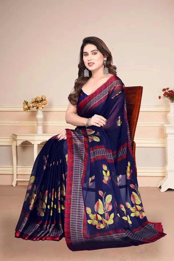 Navy_Polyester_Printed_Chiffon_Saree_For_Women