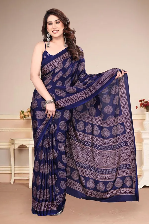 Navy_Blue_Polyester_Printed_Chiffon_Saree_For_Women