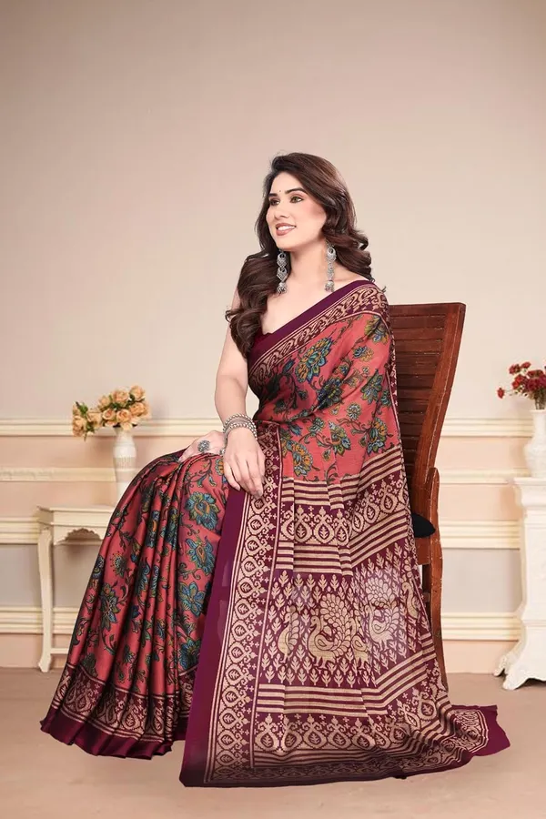 Carrot_Pink_Polyester_Chiffon_Georgette_Saree_For_Women