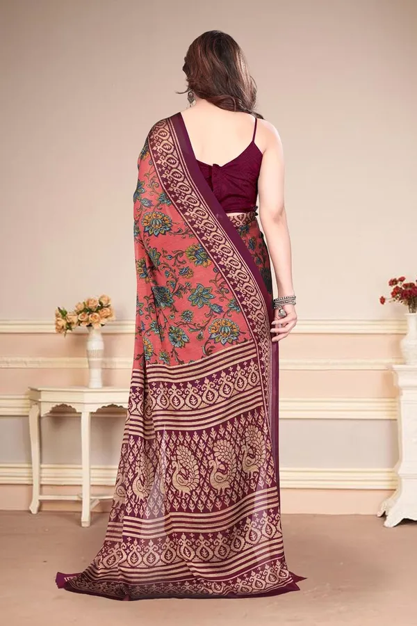 Carrot_Pink_Polyester_Chiffon_Georgette_Saree_For_Women