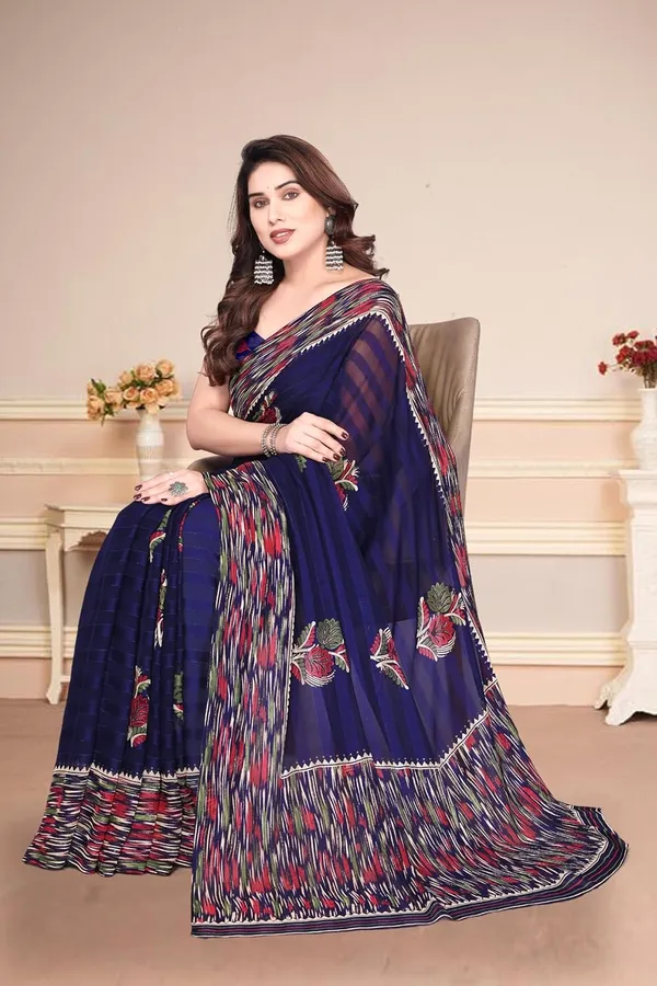 Navy_Blue_Polyester_Georgette_Saree_For_Women