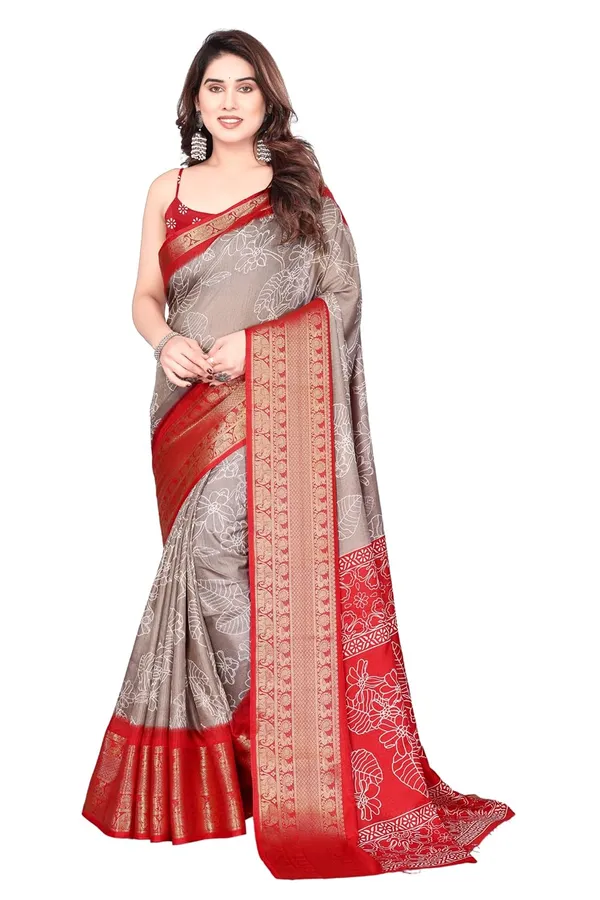 Beige_And_Red_Art_Silk_Dola_Silk_Saree_For_Women