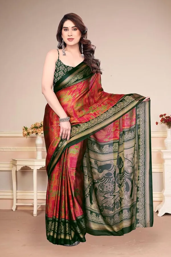 Red_Polyester_Chiffon_Georgette_Saree_For_Women