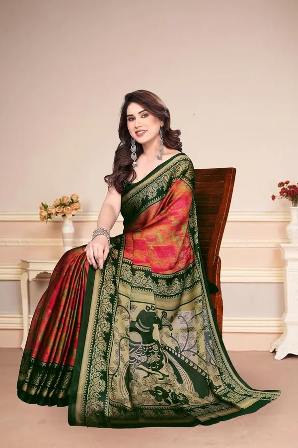 Red_Polyester_Chiffon_Georgette_Saree_For_Women