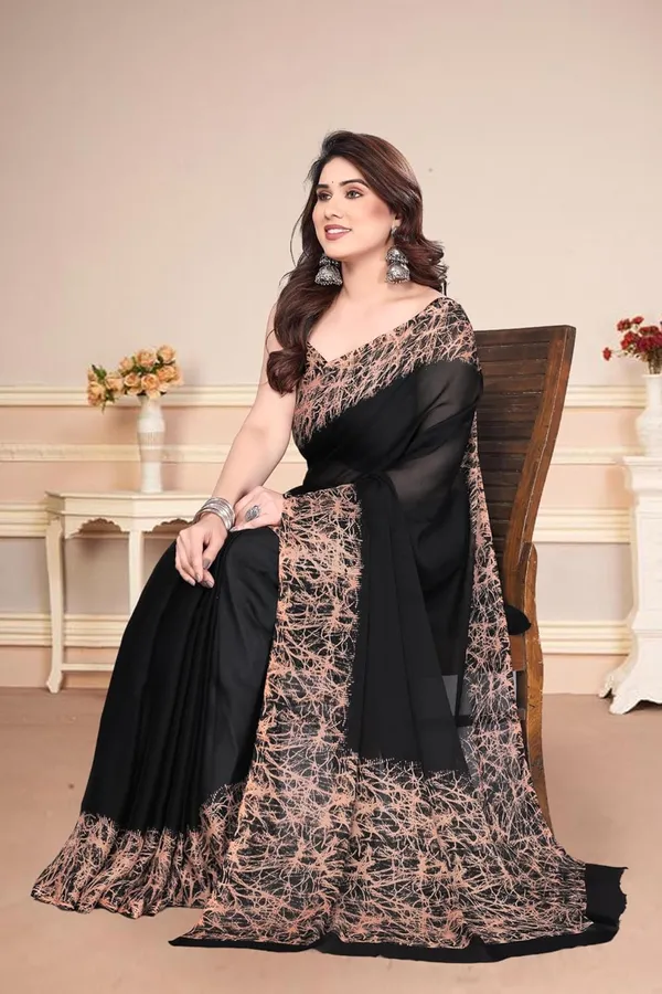 Black_Polyester_Plain_Chiffon_Saree_For_Women