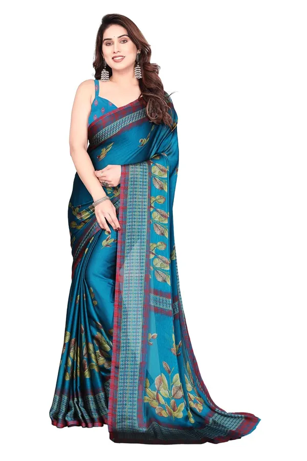 Teal_Polyester_Printed_Chiffon_Saree_For_Women